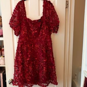 Torrid Size 16 Red Flower Dress